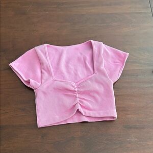 Hollister Pink Ribbed Crop Top